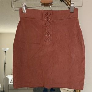 Mauve Suede Skirt